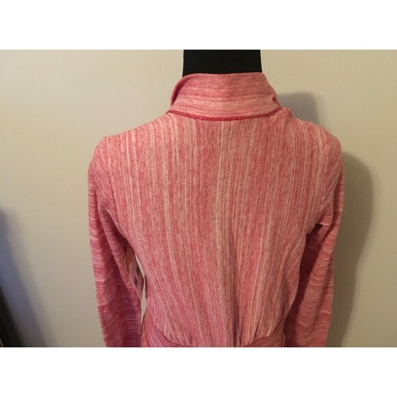 Free People Red & White Heathered Cardigan W/Fringe Trim, Size Small - Picture 6 of 6